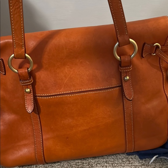 Dooney & Bourke Orange Leather Satchel - Picture 5 of 10
